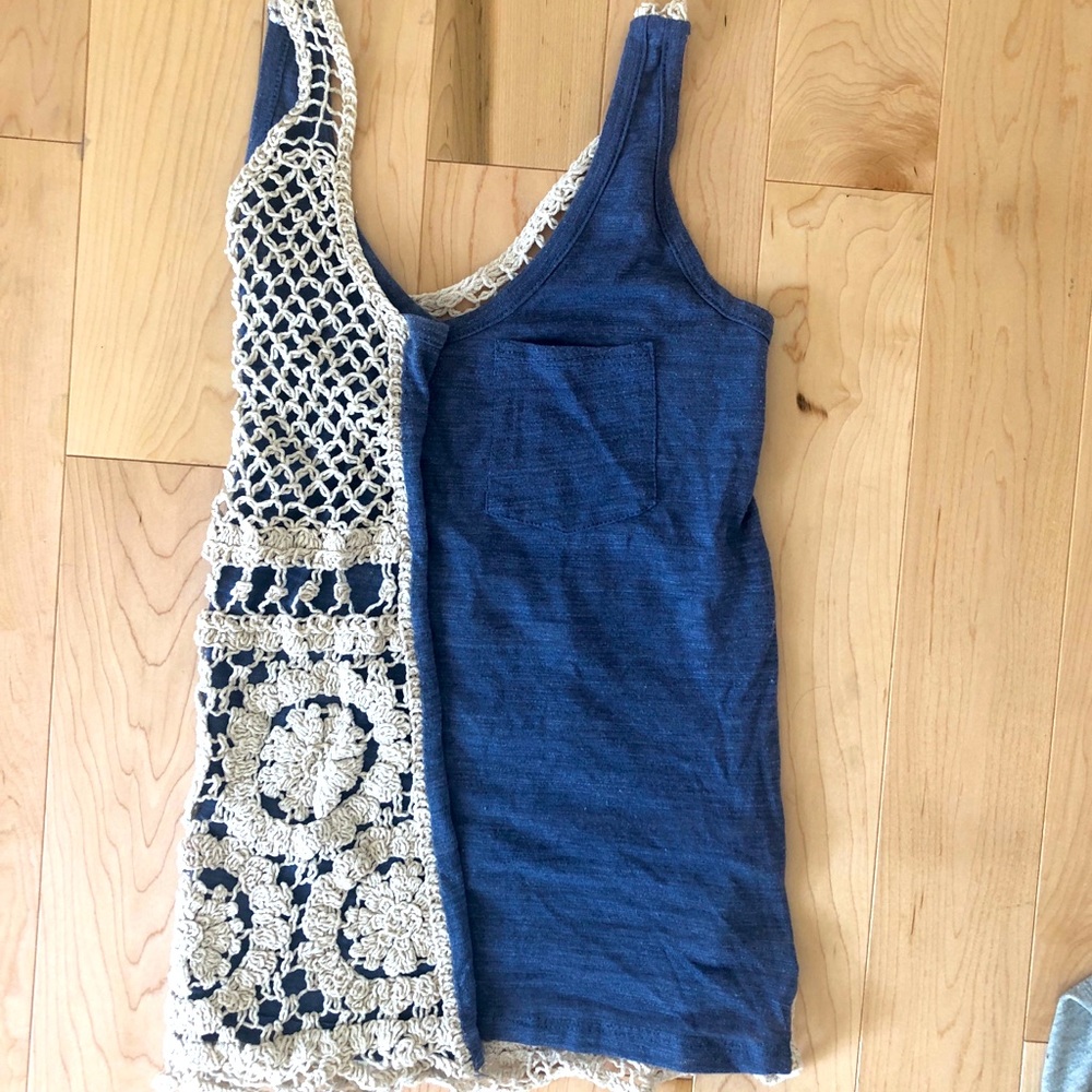 Solemio Crochet Back Tank Top